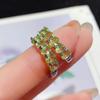 S925 Silver Peridot Ear Cuffs - Simple, Fashionable Gemstone Earrings for Women