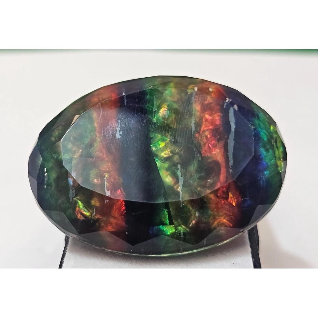 Natural Opal-Like Organic Doublet Ammolite Oval Cut 81-82 Ct Fabulous Gemstone