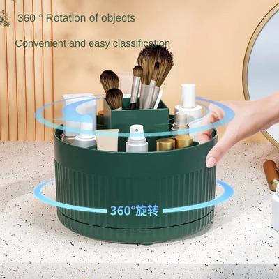 360° otočný úložný box na make-up Stolní organizér na make-up Držák na kosmetické štětce Držák na rtěnku a tužku na obočí Nádoba na šperky