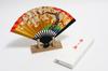 Hasegawa Kyoto Decorative Fan with Black-Dyed Ribs and Stand, Boxed (Cherry Blossom Design, 5-inch)