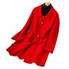New Autumn/Winter Double-Faced 100% Wool Coat with Peter Pan Collar - Mid-Length, Loose Fit, Fashionable Temperament Overcoat