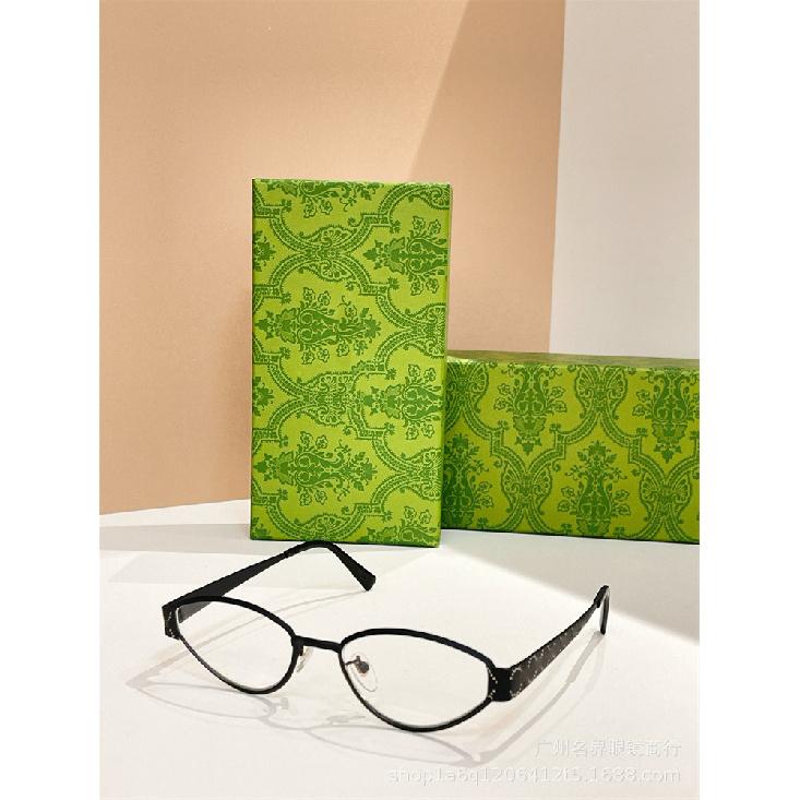 Luxury designer sunglasses, oval-shaped sun glasses for women, fashionable metal sunglasses for men, can be made with prescription lenses 1853S