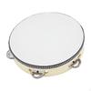 Hand Tambourine with Metal Cymbals | Wooden Circle Body, Synthetic Drum Head, for Rhythm Practice