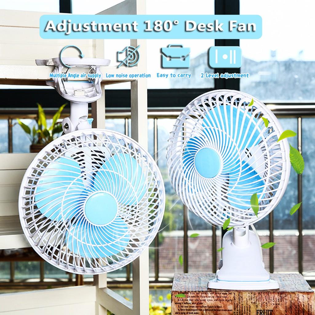 20W Mini Desktop Fan High-Speed Air Desk and Clip On Fan 180 Degree Adjustable With Fan Head Clamp For Dormitory Office