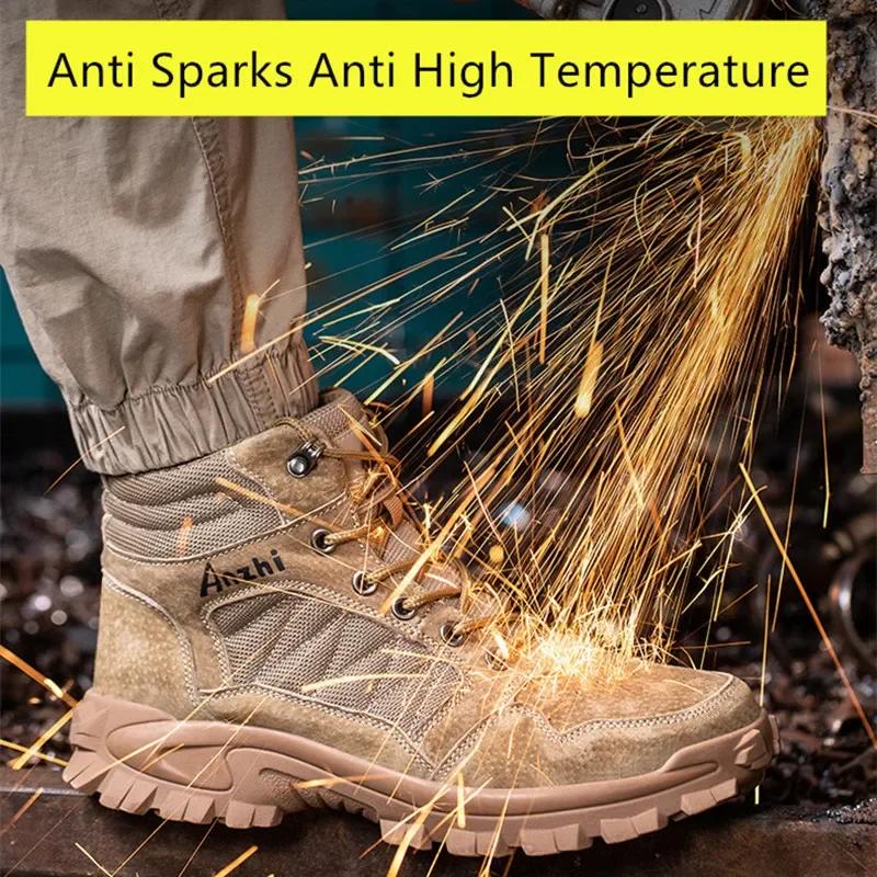 High Safety Shoes Men Winter Work Boots Welder Shoes Puncture Proof Non Slip Resistant Work Shoe Steel Toe Safety Boots for Men