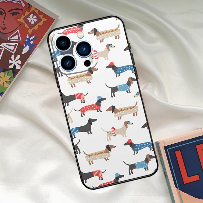 Dachshund Sausage Dog Phone Case For iPhone 16 15 14 12 11 13 17 Pro Max 15 16 Plus 13 Mini 16e 17 Air Funda Cover