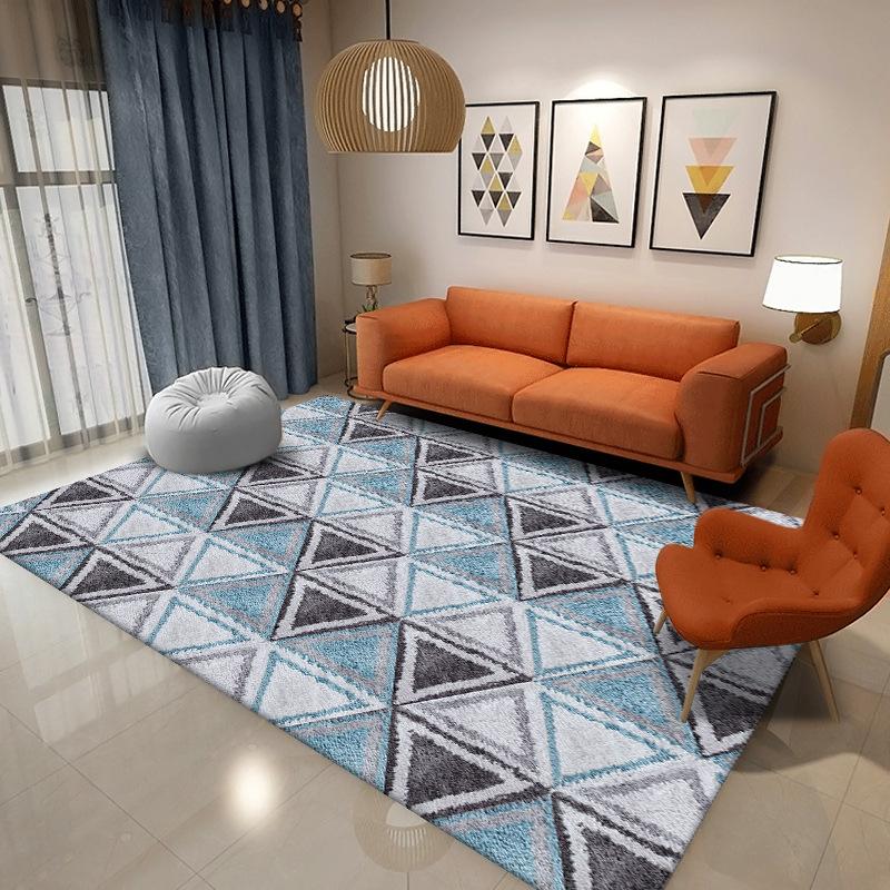 

Ковер с геометрическим узором для спальни, грязеотталкивающий ковер, противоскользящий коврик для пола, большой коврик для пола для гостиной 100 * 160cm