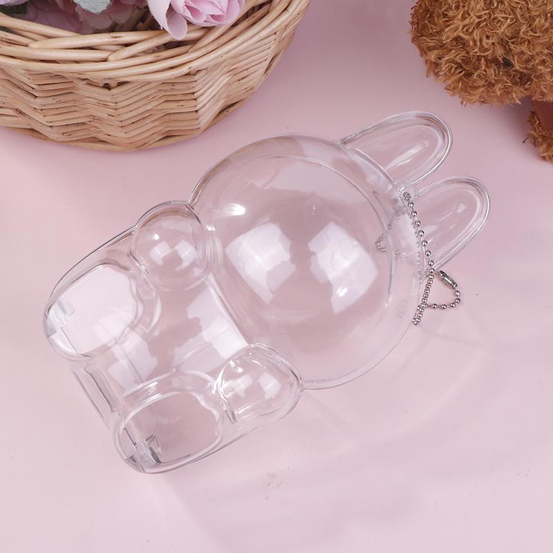 Für Labubu V1 V2 Schutzhülle aus Acryl Transparent Schutzhülle Tragbare Kabelorganizer-Box Verdickte Puppentasche