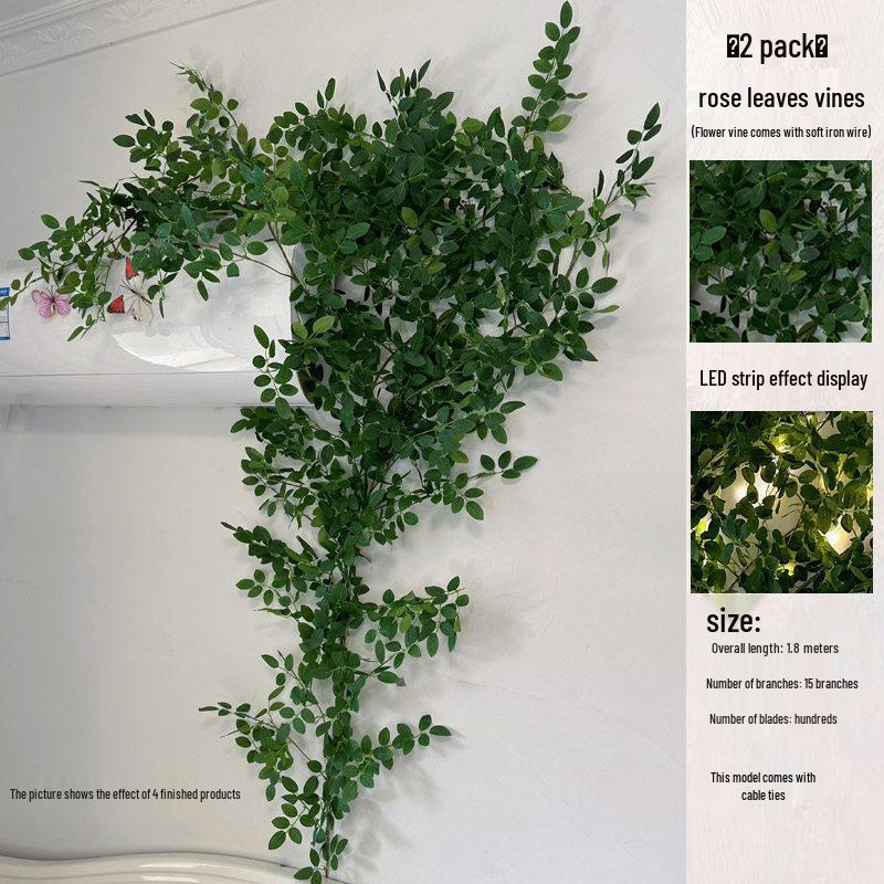 Rose Vine Artificial Flower Decor for Air Conditioner Pipes or Balcony Railings