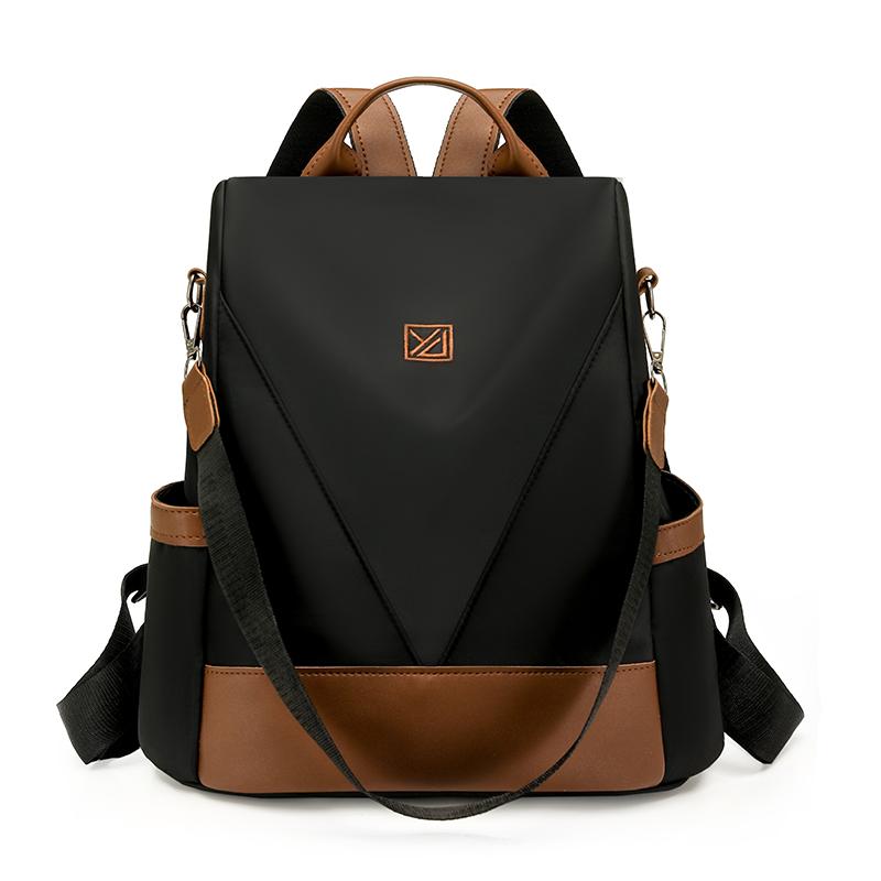 

Vintage Stitching Backpack Women s Multi-functional Shoulder Bag чорний