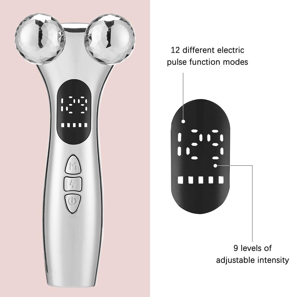 EMS Microcurrent Beauty Roller: Facial Massager & Body Shaping Device