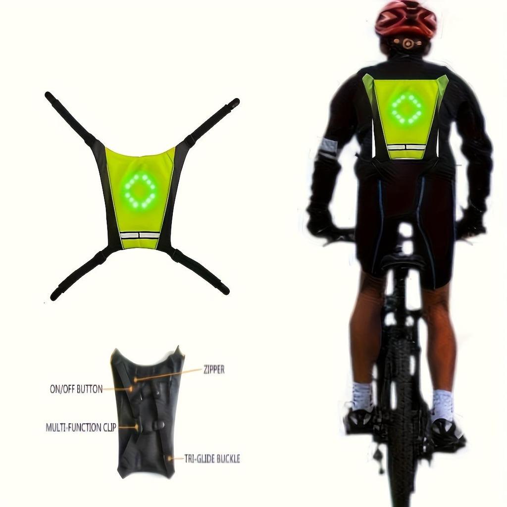 LED Turn Signal Bike Pack USB Rechargeable Reflective Vest Backpack with Direction Indicator Safety