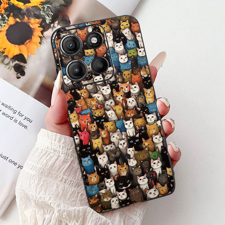 Silicone Case For Motorola Moto G15 G75 2024 Cover Cute Panda Lion Shockproof TPU Phone Cases For MotoG15 MotoG75 G 75 G 15 Etui