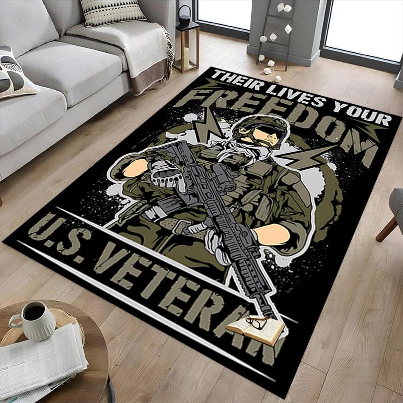 1pc THEIR LIVES YOUR FREEDOM U.S.VETERAN Carpet, Office Rug Outdoor Mat Home Decor Area Carpet Festival