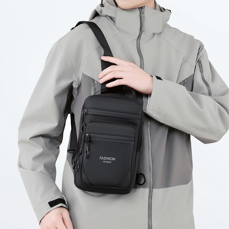 Large Capacity Waterproof Waist Bag for Men – Wear-Resistant Oxford Crossbody Chest Pack with Anti-Theft Design