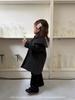 Jennybebe Girls' Elegant Woolen Winter Coat - Korean & British Style Shawl Design