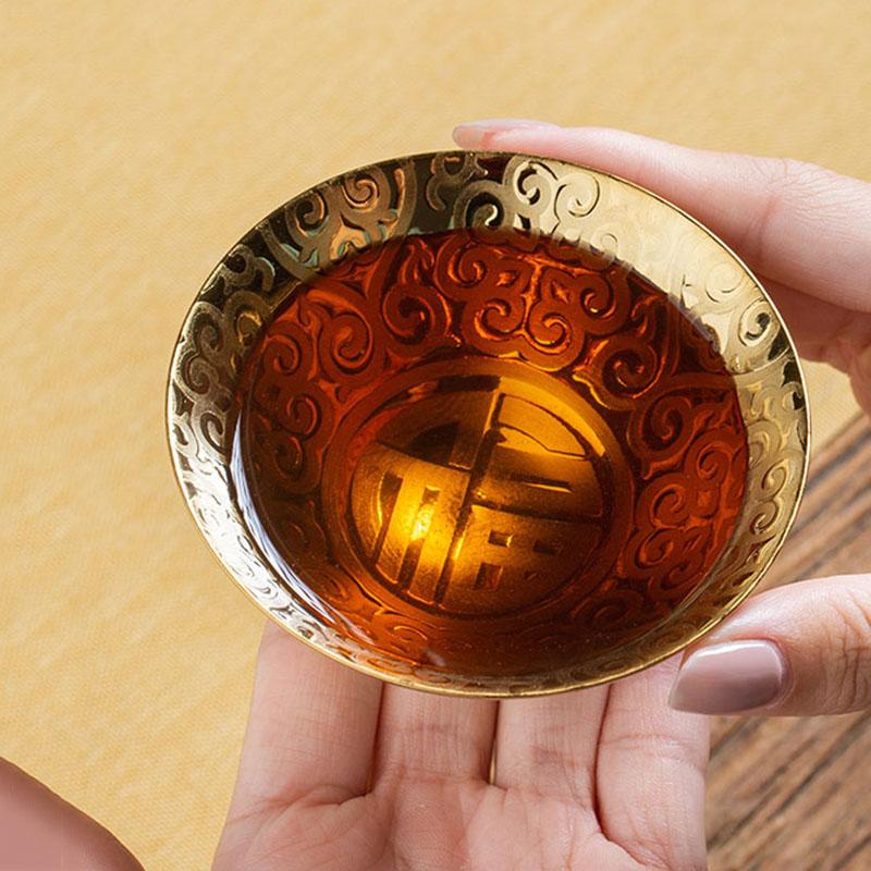 Multicolor Gilding Tea Cup Ceramic Teacup Chinese Style Retro Handmade Golden Tea Cup Vintage Tea Set Home Tea Bowl Master
