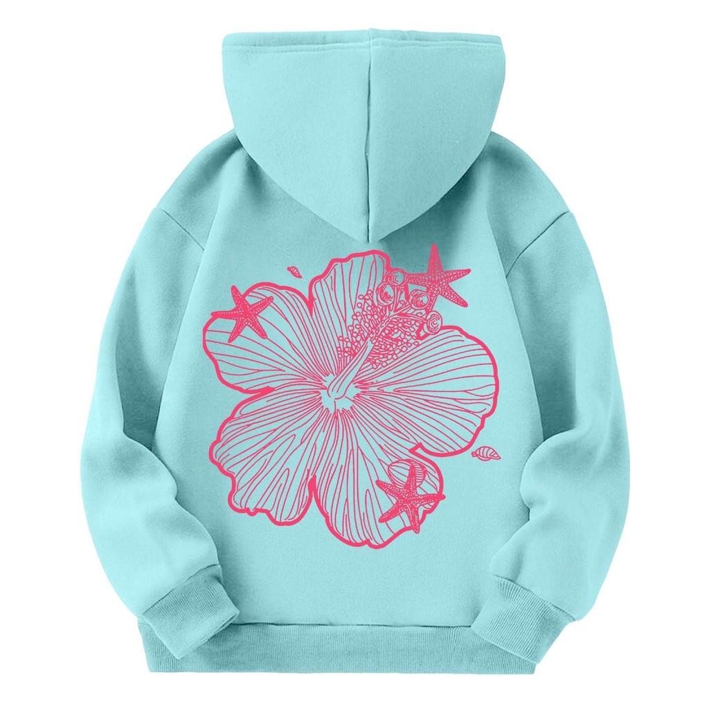 Child  Hooded Gradient Printed Long Sleeved Sweatshirt Loose Women's Sweatshirt  Sweatshirt