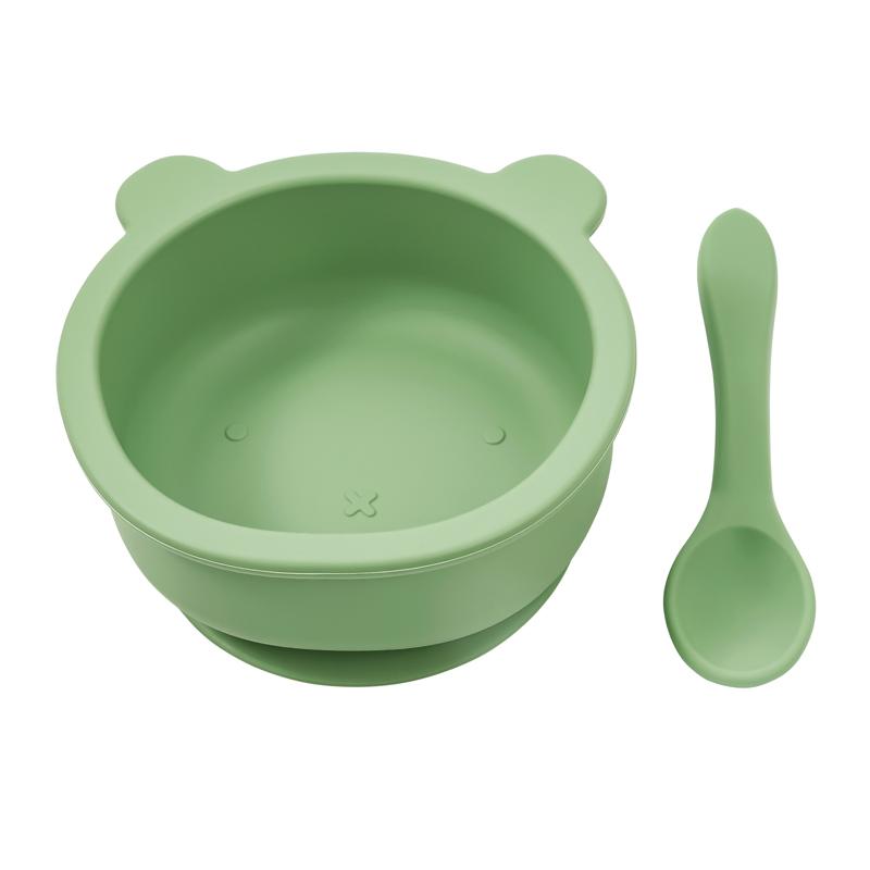Hurtowe Silikonowe Naczynia dla Niemowląt 100% Bezpieczne dla Żywności Silikonowa Łyżeczka dla Niemowląt Miseczka do Karmienia z Przyssawką Talerzyki w Kształcie Zwierzątek dla Niemowląt