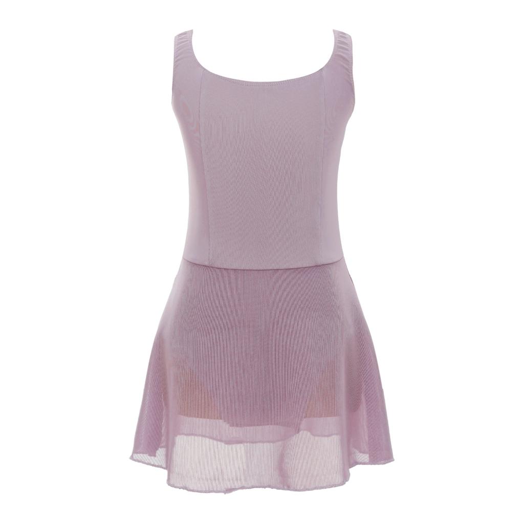 Kids Girls Sleeveless Latin Dance Dress Ballet Tutu Dress Lyrical Modern Ballerina Dancewear