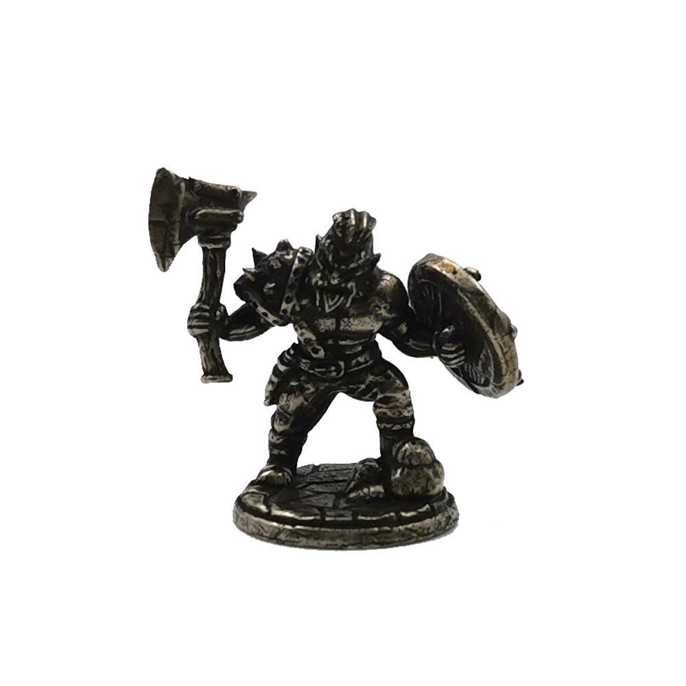 1/2Pcs Dwarf Legion Shield Axe Models Toy Figurines Miniatures Metal Copper Mens Gifts Desktop Ornaments Decoration