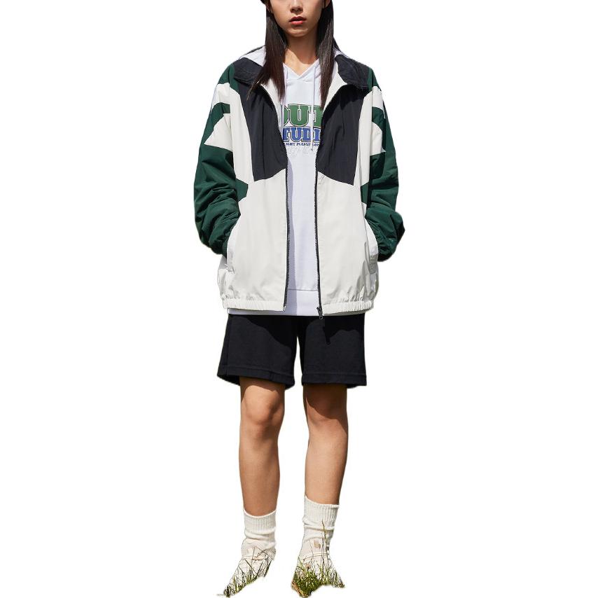 Anta SS22 Colorblock Zip-Up Long Sleeve Woven Jacket Unisex Outerwear Green 152238601-2