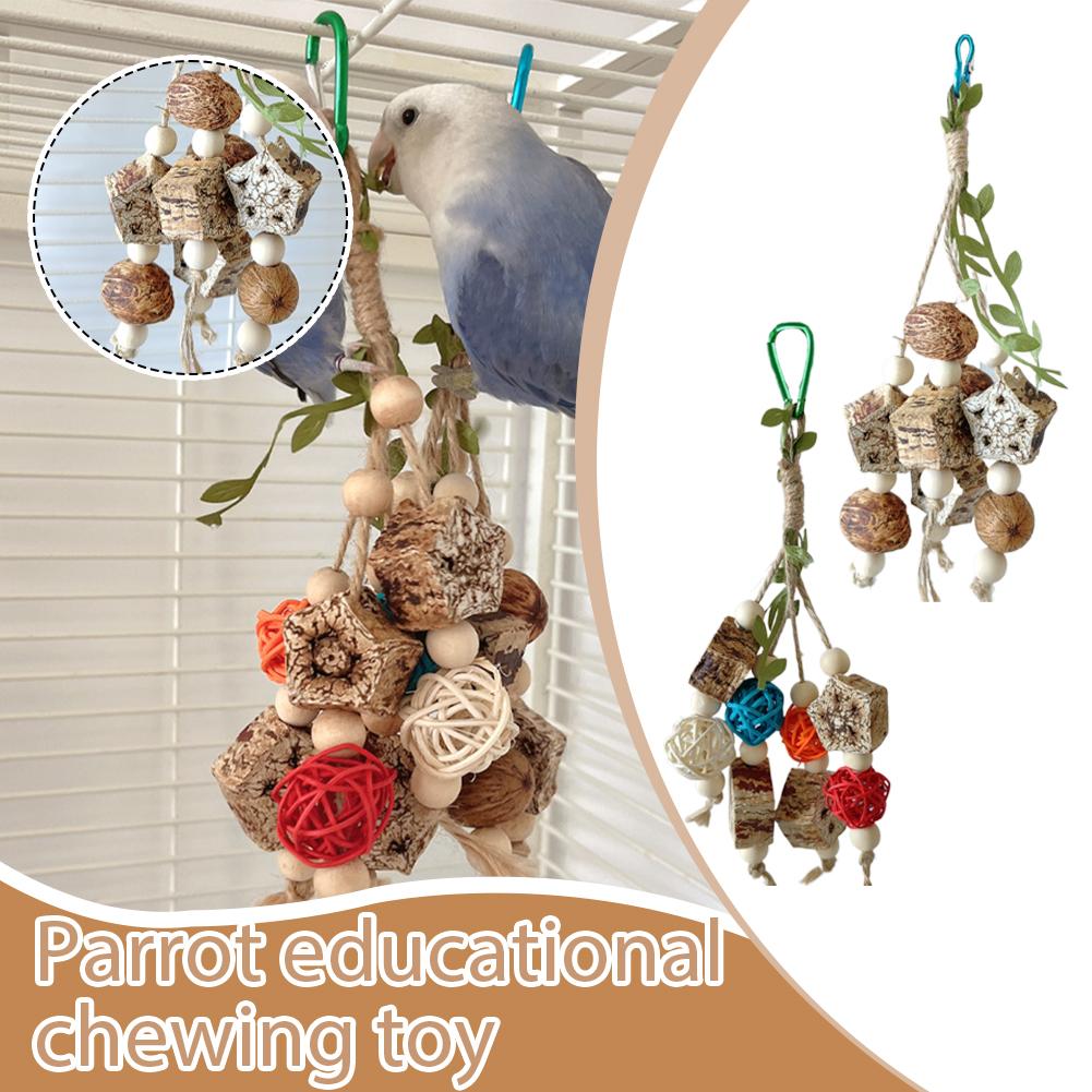 Bite Resistant Parrot Toy Peony Tiger Skin Molar Chewing Articles Colorful String Bird Biting Toy For Cage Decoration New