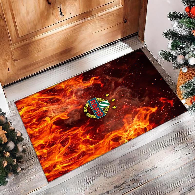 Rapid Wien FC Soccer Football Pattern Soft Area Rug Non Slip Indoor Floor Carpet Sports Decor Mat for Bedroom