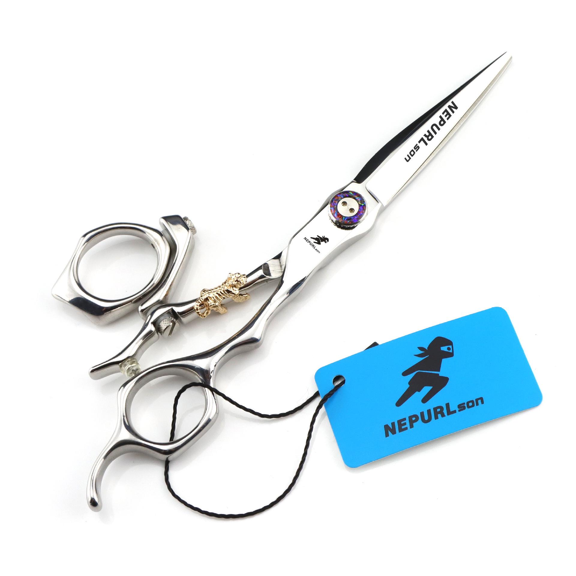 6.0-Inch Mizutani-Style Rotating Handle Hairdressing Scissors: Barber, Straight, Bangs Scissors