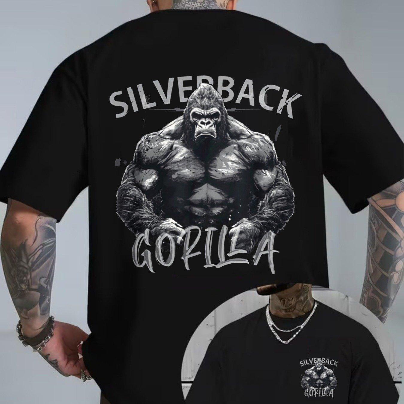 

Gorilla Pure Cotton TShirt Retro Hip Hop Style Men Fitness Muscle Black TShirt - Men s Summer Cotton Graphic Tee S разноцветный