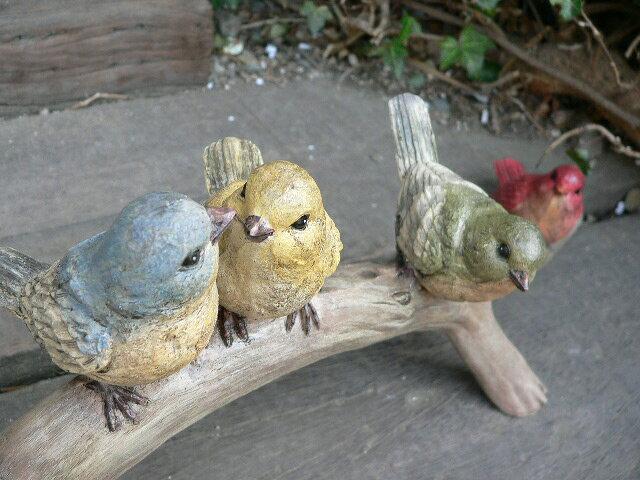 Forest Friends Bird Set 4 Small Birds Ornament Garden Object Story B Gardening Decoration Interior Real Display Goods