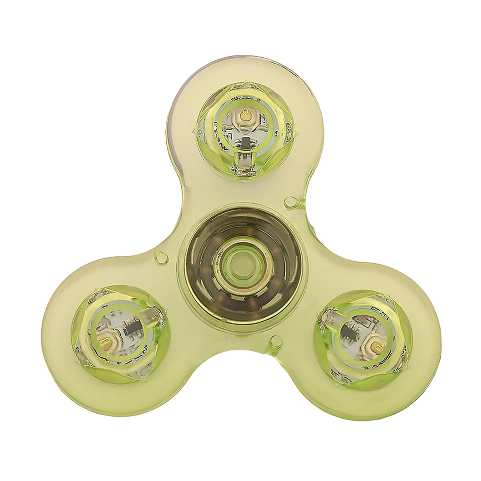 Fingertip Toy Crystal LED Light-Up Transparent Flashing Decompression Kids EDC Rotating Light Toy One Size