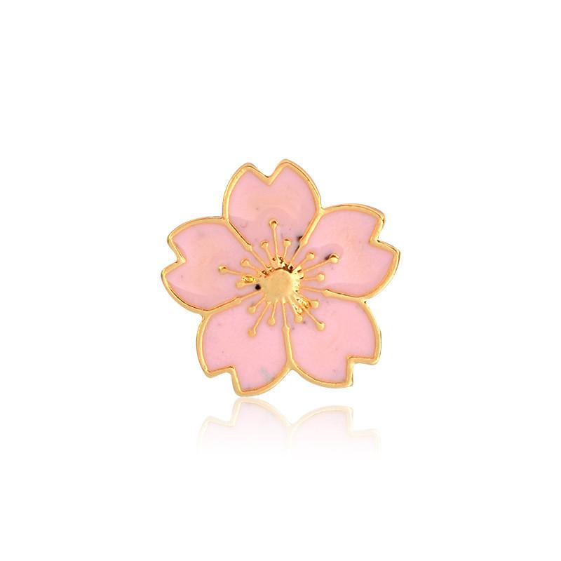 Creative Cartoon Cherry Blossom Alloy Brooch For Fashionable Floral Decoration