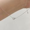 S925 Silver Round Choker Shiny AAA Zircon For Women Fashion Chain Minimalist Dainty Double Circle Pendant Necklace Girl Jewelry