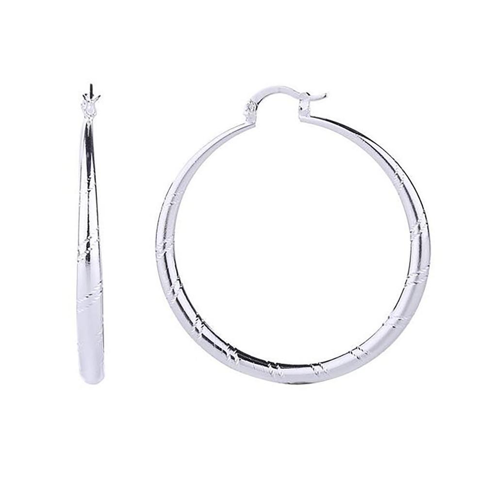 Fine 925 Sterling Silver Luxury Big Circle Hoop Earrings for Women Charms Sterling Solid  Ear Stud Hoop Earrings Party Jewelry