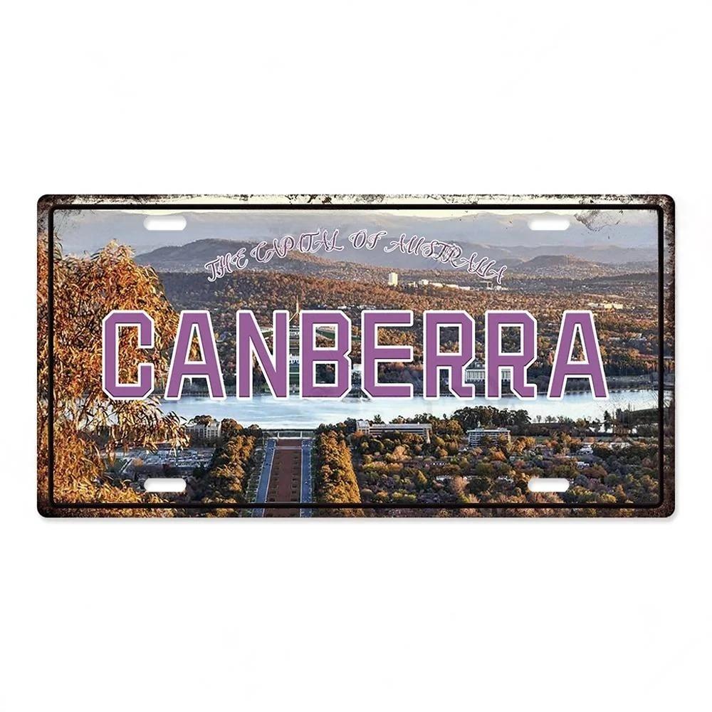 Vintage Capital City Licenses Plate Metal Plaque Metal Aluminum Sign for Restaurant Bar Workshop Cafe Pub Man Cave Decoration