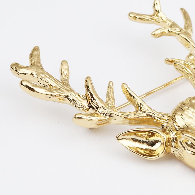 Gold Elk Brooch Chain Accessories Men'S Women'S Suit Suit Shirt Temperament Collar Pin Collar Buckle Brooch Pin Accessories