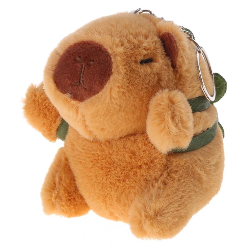 Mini Plush Capybara Charm Keychains Sweet Cute Pendant Car Keyring Backpack Decoration Fashion Jewelry for Women Girl
