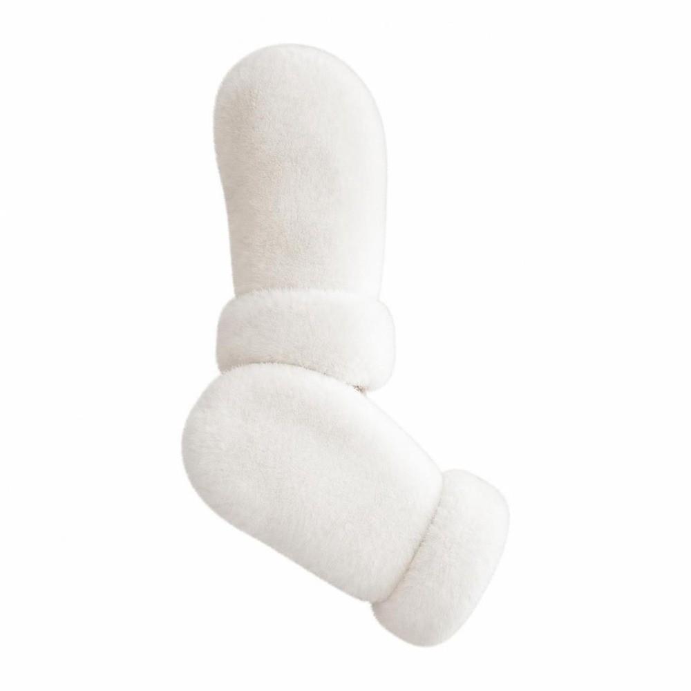 1pair Windproof Imitation Rabbit Fur Gloves Thickened Winter Mittens Simple Plush Gloves Women
