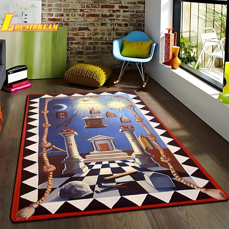 Freemason Illuminati Fashion Print Rug Home Decor Rug Anti-Slip Rug Living Room Bedroom Kitchen Bathroom Balcony Floor Mats