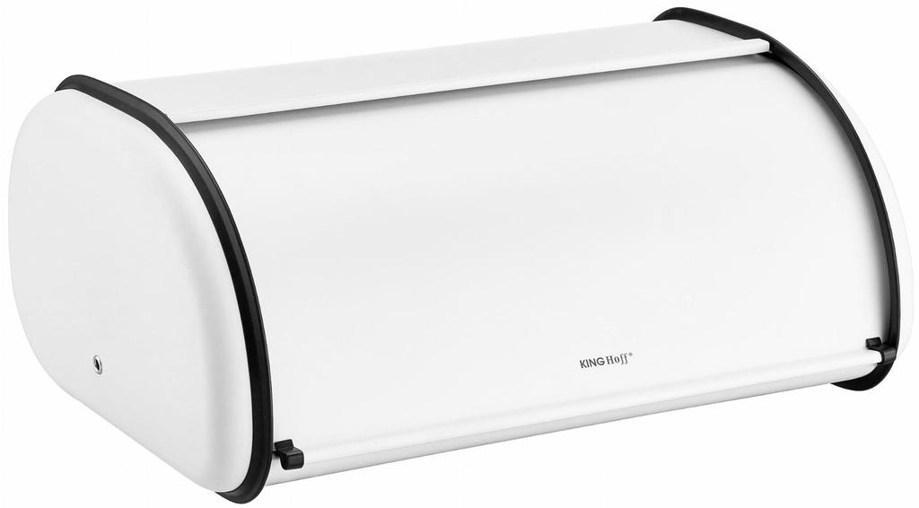 Chlebak stalowy duży 44cm matowy biały KINGHOFF KH-1864