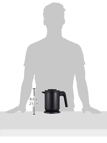 Tiger Corporation (TIGER) Electric Kettle, Stainless Steel, 0.8L, with Spill and Dry Cooking Protection, Steamless, Matte Black, PCK-A080KM