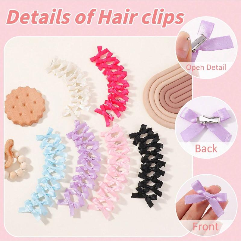 30 Stück/Set Mini Schleifchen Haarspangen für Frauen Mädchen Süß Lieblich Buntes Band Geflochtene Haarnadeln Kopfschmuck Haaraccessoires