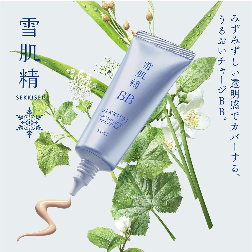 Sekkisei Bright BB Essence 02, Normal Brightness, Natural Color, 30g, BB Cream, Foundation, Makeup Base, Serum, Lotion, Sunscreen
