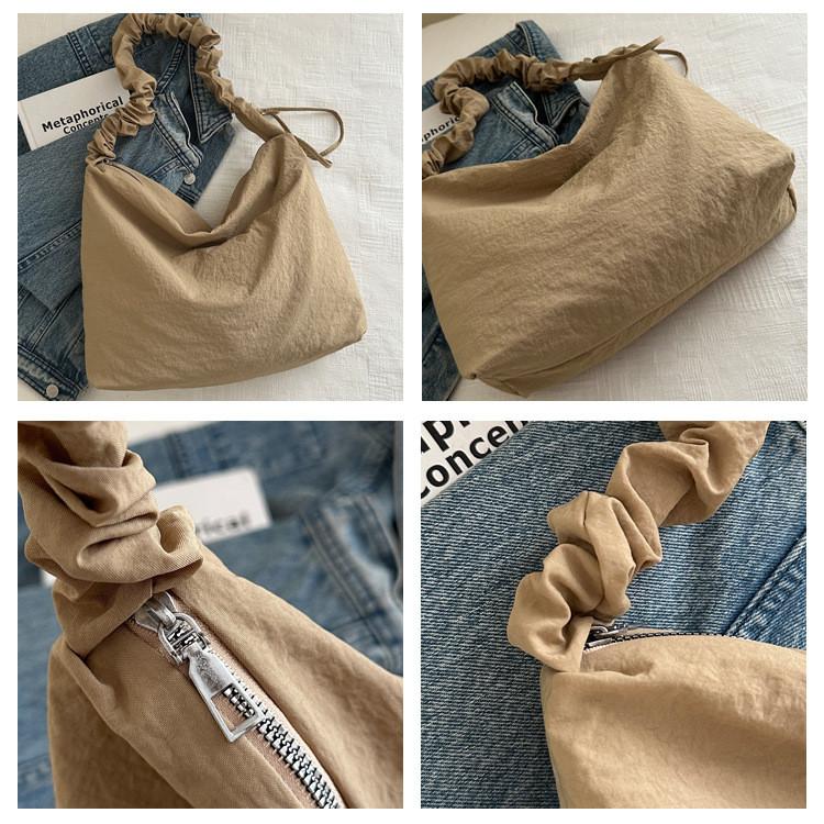 IELGY Large Capacity Simple Fashion Casual Pleated Crossbody Shoulder Tote Bag