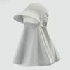 Ice-Silk Full-Face UV Protection Hood Moisture Absorbing Solid Color All-in-One Sun Hat Integrated Neck Scarf