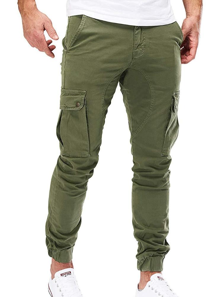 

Men s Military Cargo Jogger Pants with Side Pockets, Slim Fit, Elastic Cuff, 5 Colors XXXL армия зеленый
