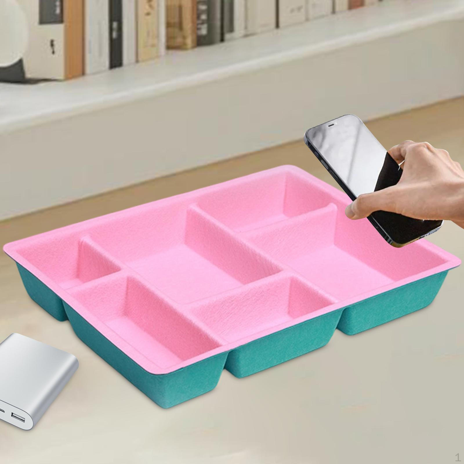 

Органайзер для ящика, лоток, 6 отделений, держатель, многофункциональные разделители для комода Pink Green