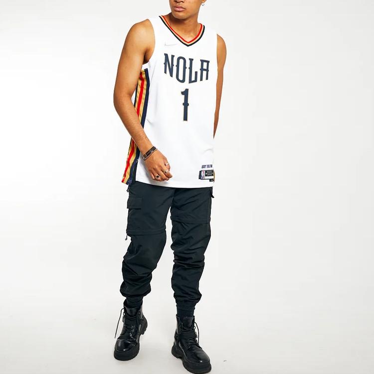 Nike NBA New Orleans Pelicans Zion Williamson Jersey White Men Streetwear DB4037-100
