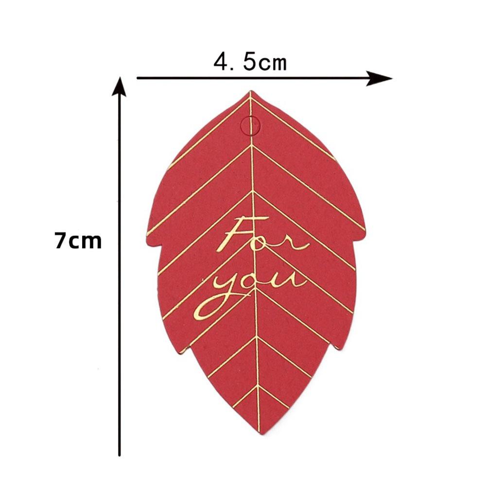

100pcs Leaf Shaped Cards For You Tags Golden Font Hanging Decoration Kraft Paper Tags DIY Crafts Gift Lable Teachers Day 7x4.5cm червоний